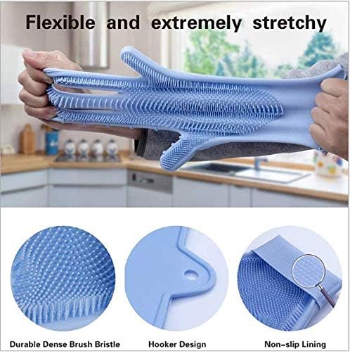 Reusable Silicone Scrub Gloves for Dishes & Pet Bathing – Heat-Resistant Cleaning Gloves with Massaging Bristles