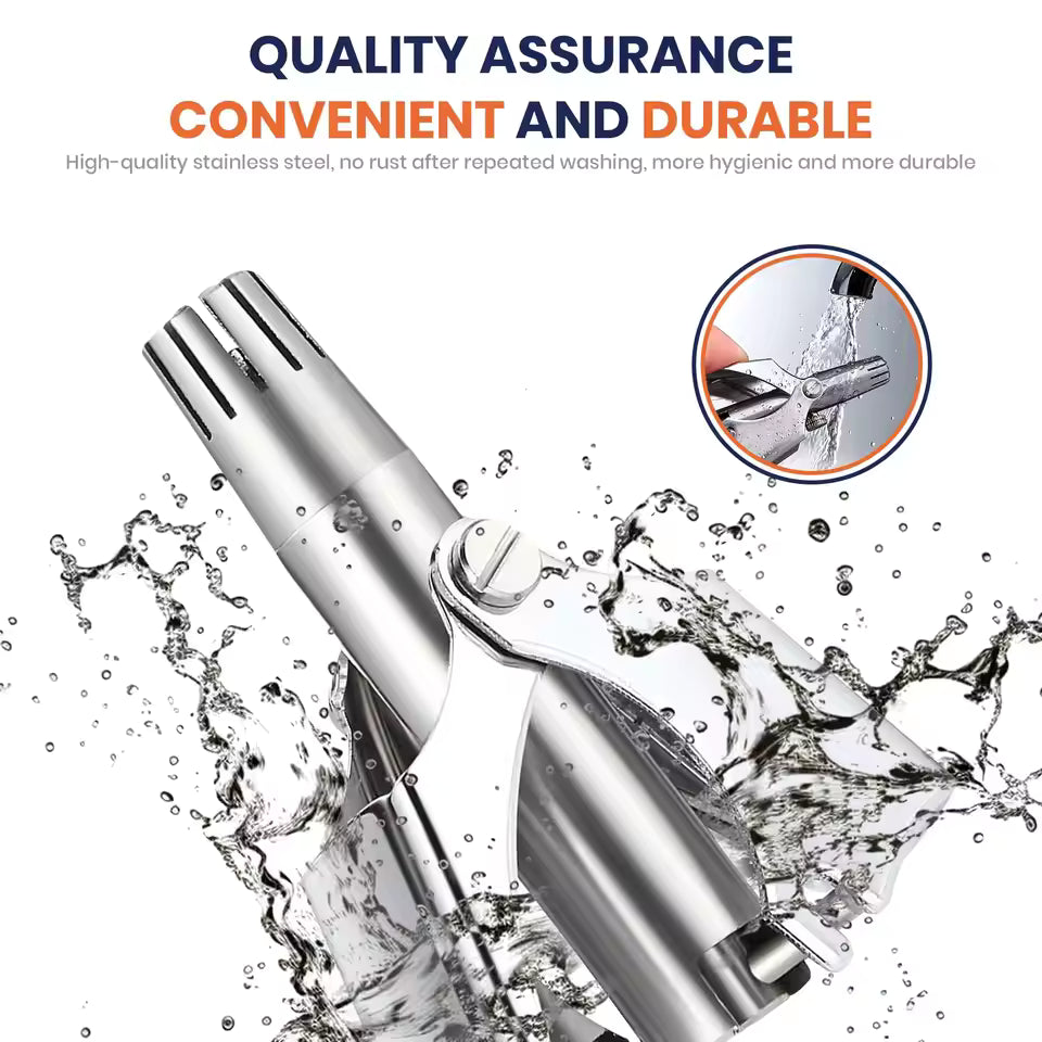 Nose Hair Trimmer - Stainless Steel - Manual Washable Portable