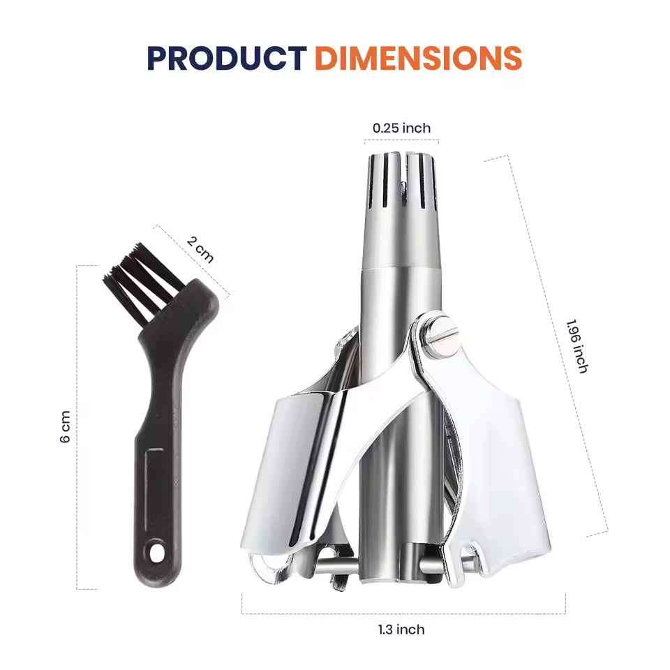Nose Hair Trimmer - Stainless Steel - Manual Washable Portable