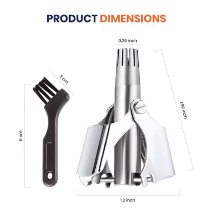 Nose Hair Trimmer - Stainless Steel - Manual Washable Portable