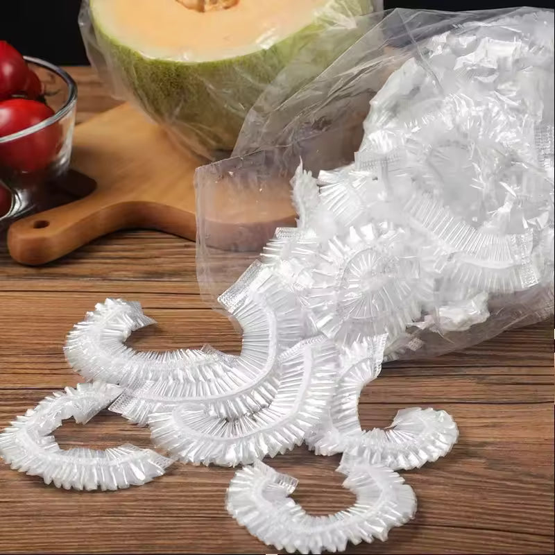 100-piece Reusable Disposable Food Cover Plastic Wrap Durable Elastic Food Lids for Bowls Elastic Plate Covers For Kitchen