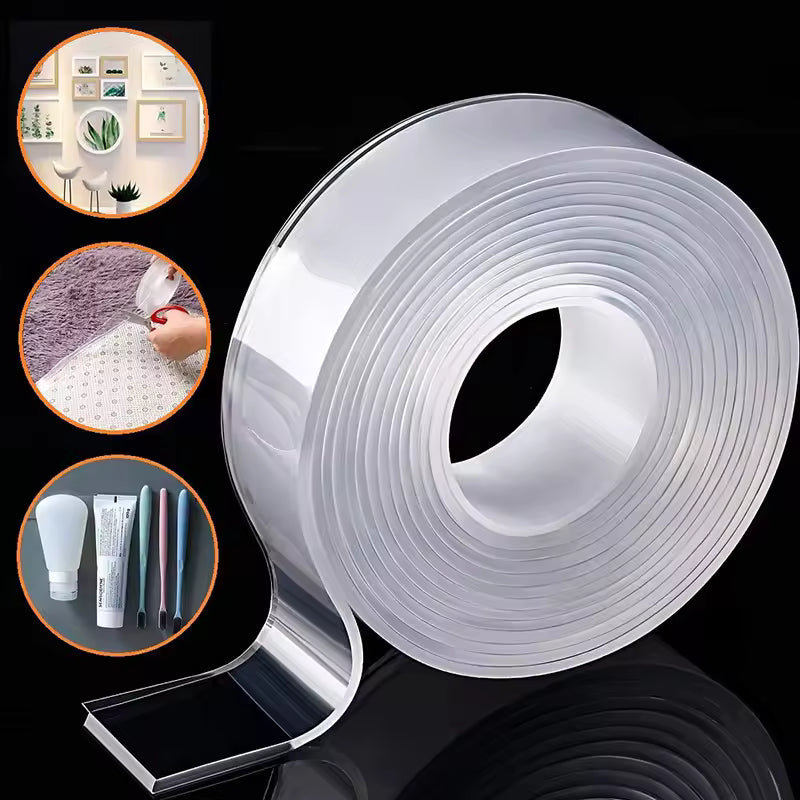 Strong, Reusable & Transparent Nano / Double Tape: The Ultimate Waterproof Adhesive for Every DIY Project.