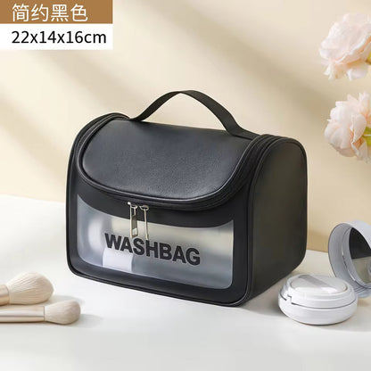 Multifunctional Cosmetic Bag - PVC+PU - Portable Waterproof Transparent Makeup Bag