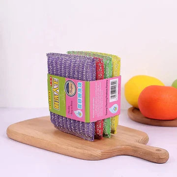 4pcs Double Sided Dishwashing Sponge