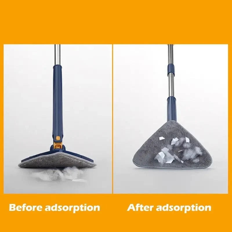 Triangle Extendable Cleaning Mop, 360° Rotatable Squeeze Mop, Multipurpose Cleaning Brush, Floor Window Cleaning Squeegee Mop, Mop Cleaner for Kitchen Toilet, Automatic Wringer Mop, Adjustable Telescopic Mop