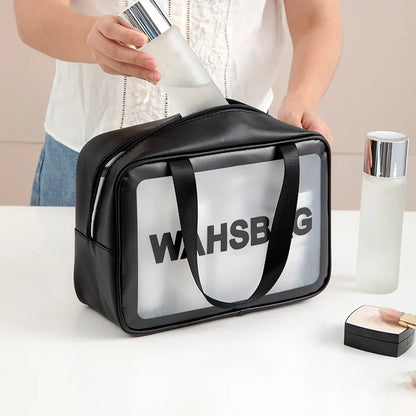 3PCS Clear Toiletry Bags, Wash Bag, Clear PU Makeup Bag Cosmetic Bag