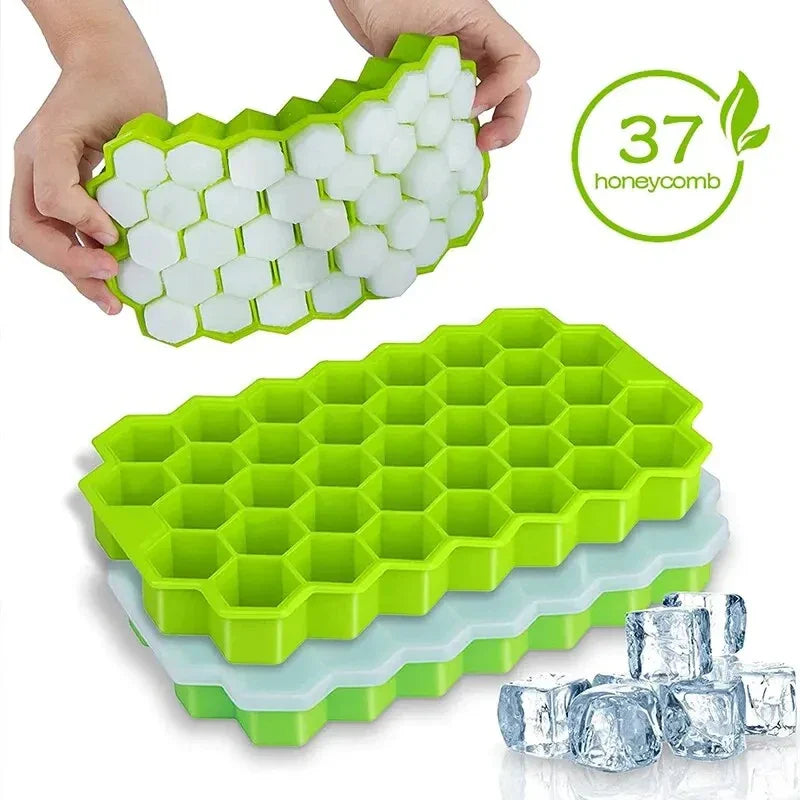 37 Slots Honeycomb Desigen Silicone Ice Cubes Tray