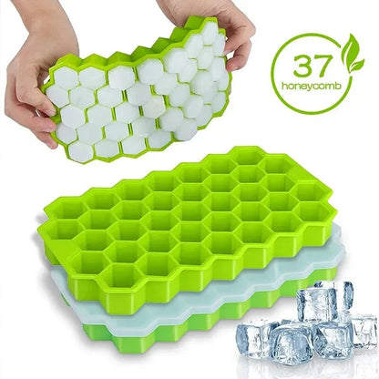 37 Slots Honeycomb Desigen Silicone Ice Cubes Tray