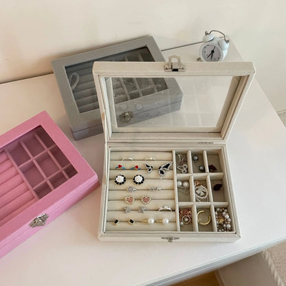 Modern Minimalist Jewelry Organizer: Portable & Dustproof Storage Box