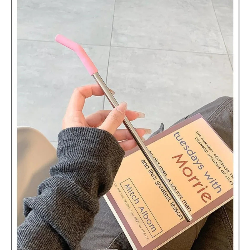 860ML Leak-Proof Stainless Steel Tumbler with Steel Straw for Hot & Cold Drinks