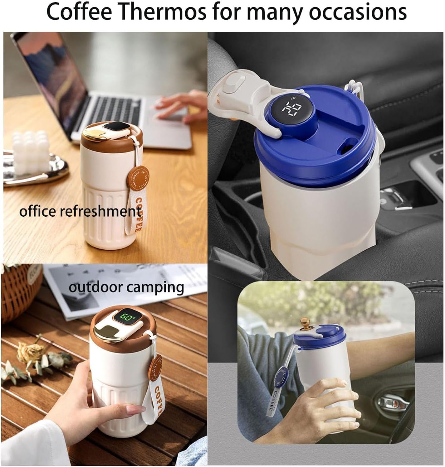 450 ML Premium 304 Stainless Steel Coffee Cup with Intelligent Temperature Display