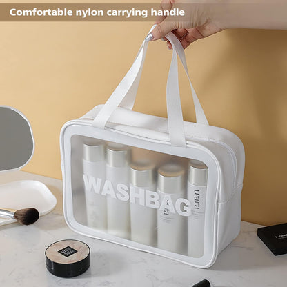 3PCS Clear Toiletry Bags, Wash Bag, Clear PU Makeup Bag Cosmetic Bag