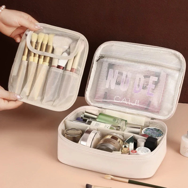 Luxury PU Leather Large Capacity Makeup Bag The Perfect Travel Cosmetic Organizer