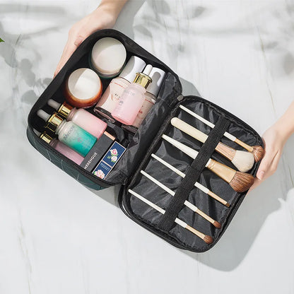Double Layer Transparent Travel Cosmetic Bag for Organized Skincare & Toiletry Storage