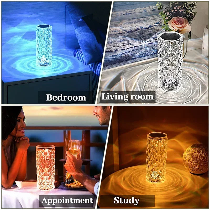 16 Color LED Rose Lamp with Remote - Touch Control & USB Rechargeable