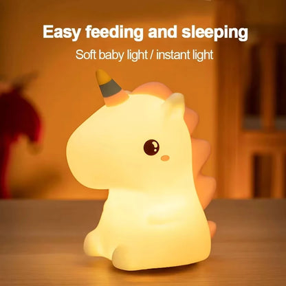 Adorable Unicorn  Night Light for Kids - USB Rechargeable & Touch Control