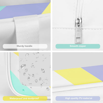 3 PEC PU Leather Transparent Waterproof Makeup Bag for Travel Toiletry Organization