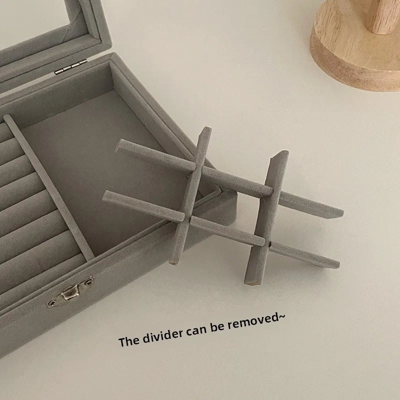 Modern Minimalist Jewelry Organizer: Portable & Dustproof Storage Box