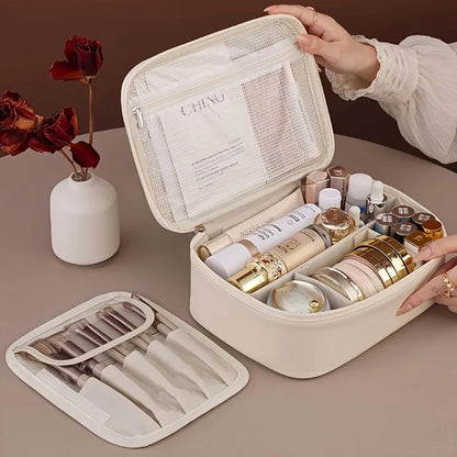 Luxury PU Leather Large Capacity Makeup Bag The Perfect Travel Cosmetic Organizer