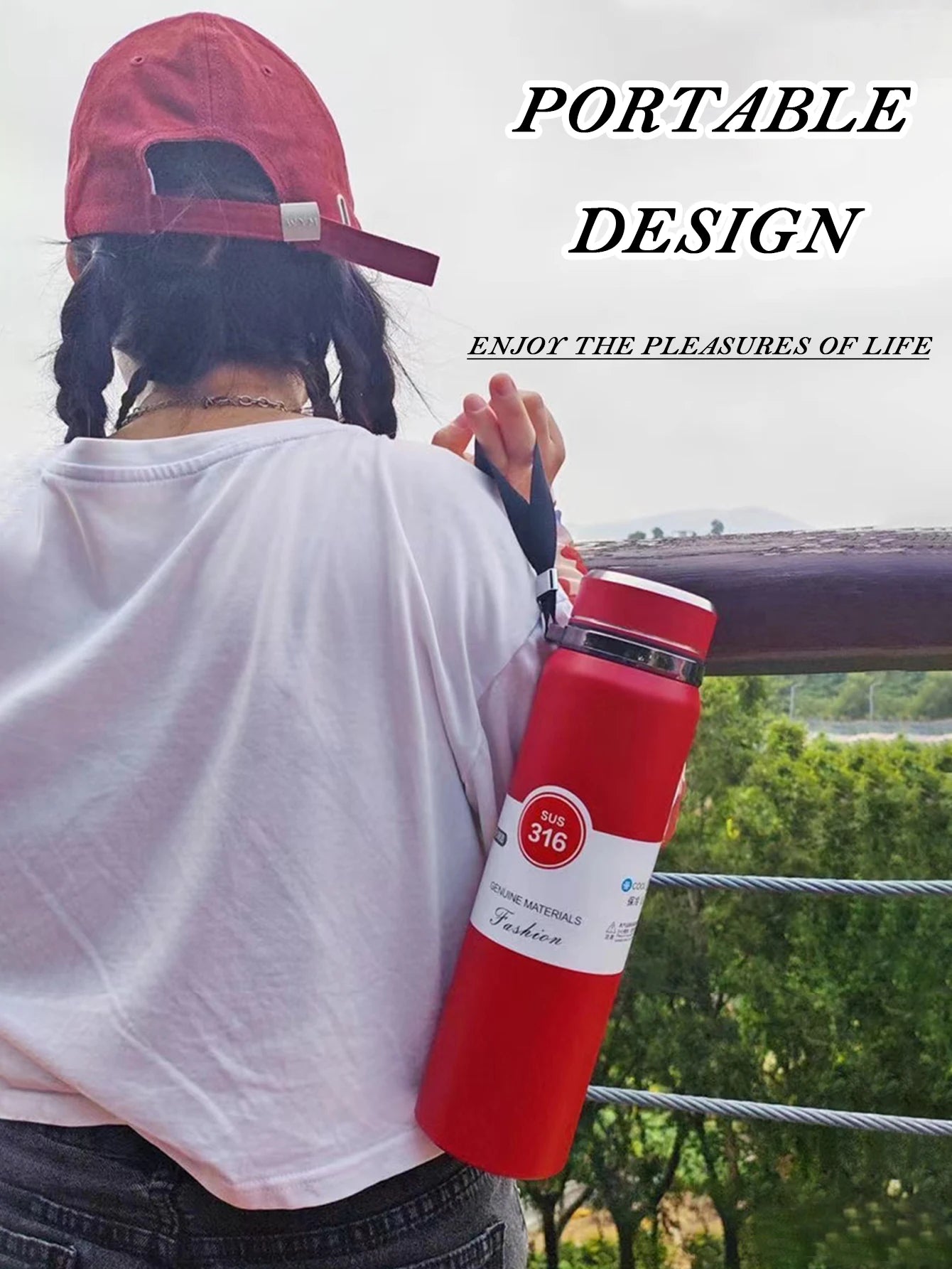 Hot or Cold for Hours 1000ml Insulated Stainless Steel Water Bottle for Outdoor Adventures