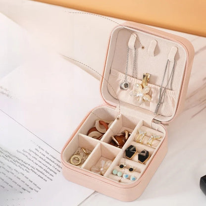 Leather Jewelry Organizer Case: Portable Storage Box for Travel & Daily Use