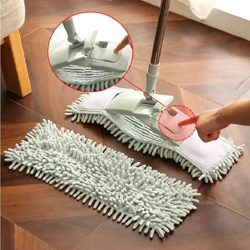 Effortless Extendable Microfiber Flat Mop for Lazy Cleaning on Tiles & Hardwood