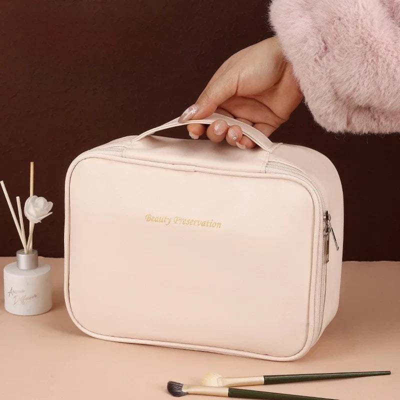 Luxury PU Leather Large Capacity Makeup Bag The Perfect Travel Cosmetic Organizer