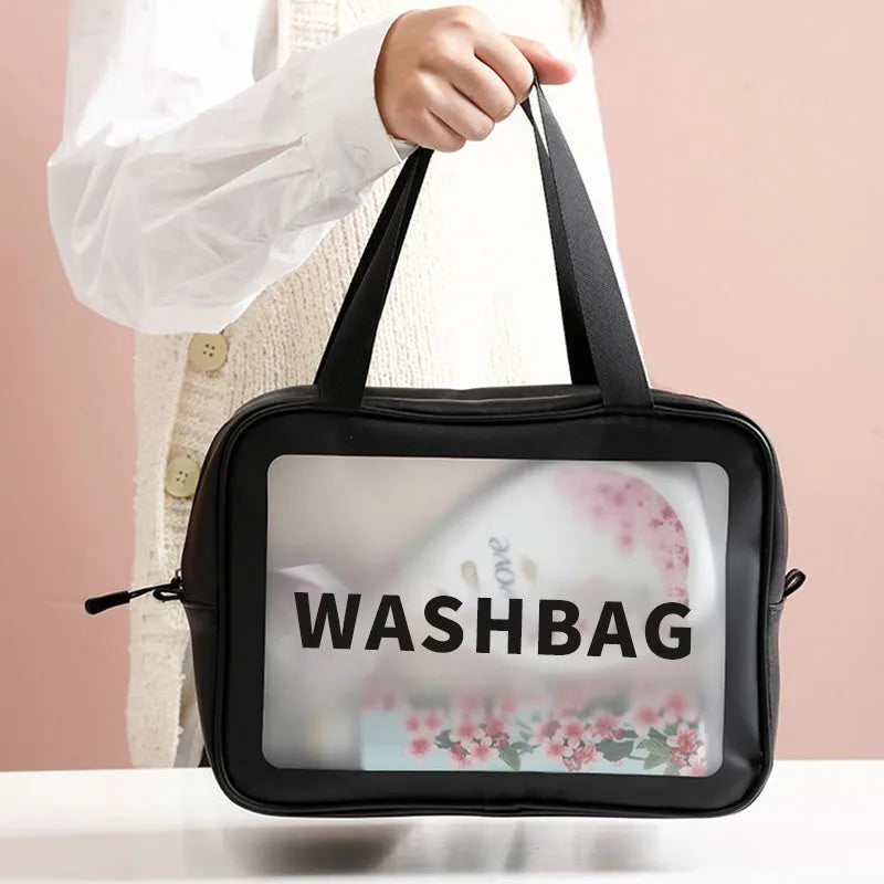 3PCS Clear Toiletry Bags, Wash Bag, Clear PU Makeup Bag Cosmetic Bag