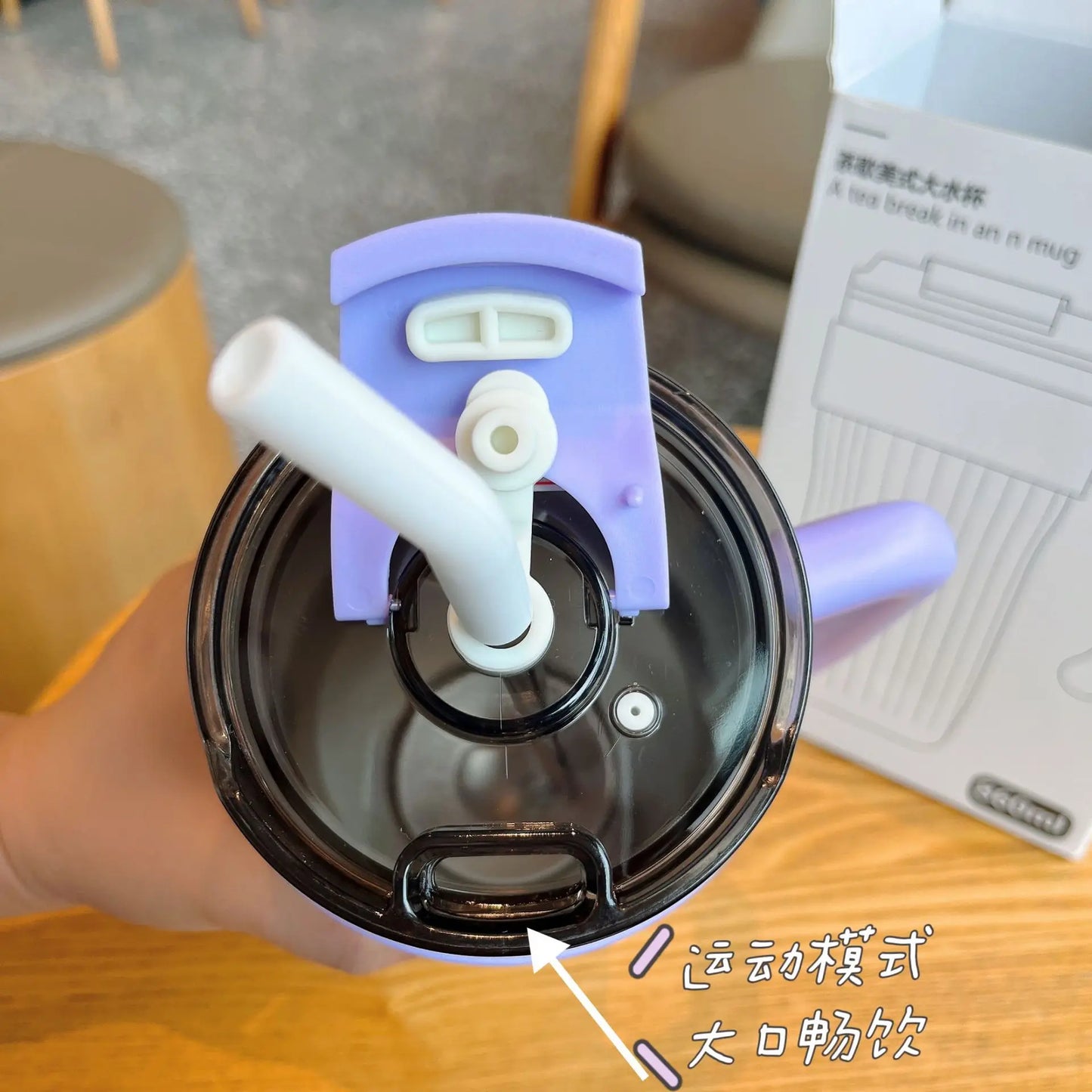 860ML Leak-Proof Stainless Steel Tumbler with Steel Straw for Hot & Cold Drinks