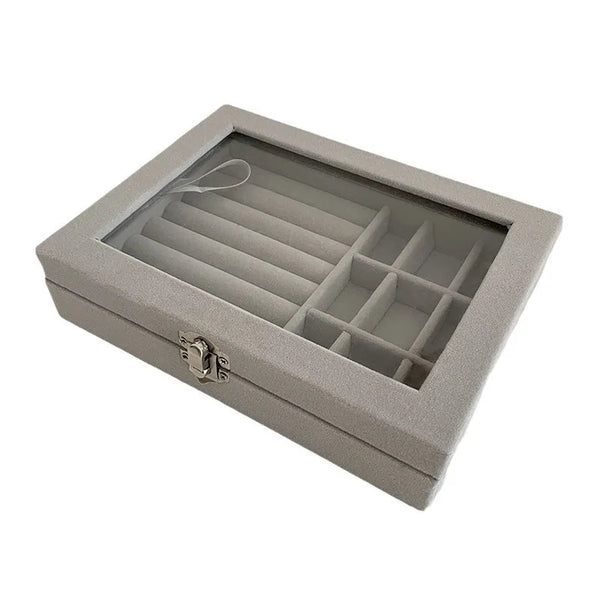 Modern Minimalist Jewelry Organizer: Portable & Dustproof Storage Box