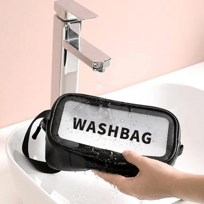 3PCS Clear Toiletry Bags, Wash Bag, Clear PU Makeup Bag Cosmetic Bag