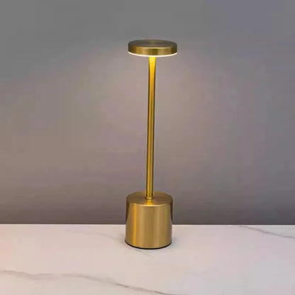 Rechargeable Touch Table Lamp - 3 Color LED Night Light Metal Body Retro Style