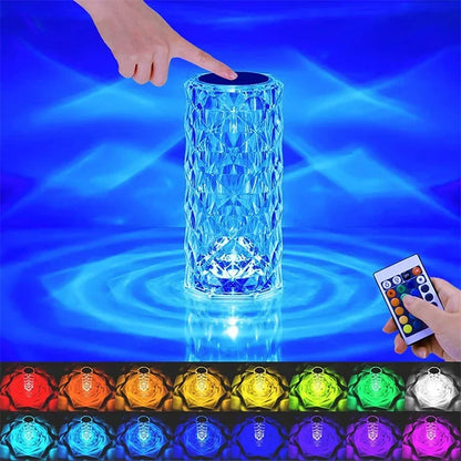 16 Color LED Rose Lamp with Remote - Touch Control & USB Rechargeable