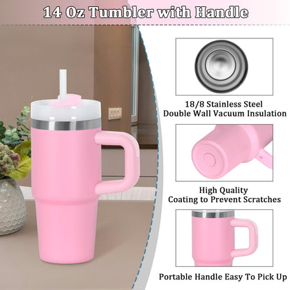 Kids Tumbler 14oz/420ML Thermal Cup with Handle – Perfect for School, Home & Travel