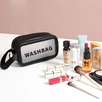 3PCS Clear Toiletry Bags, Wash Bag, Clear PU Makeup Bag Cosmetic Bag