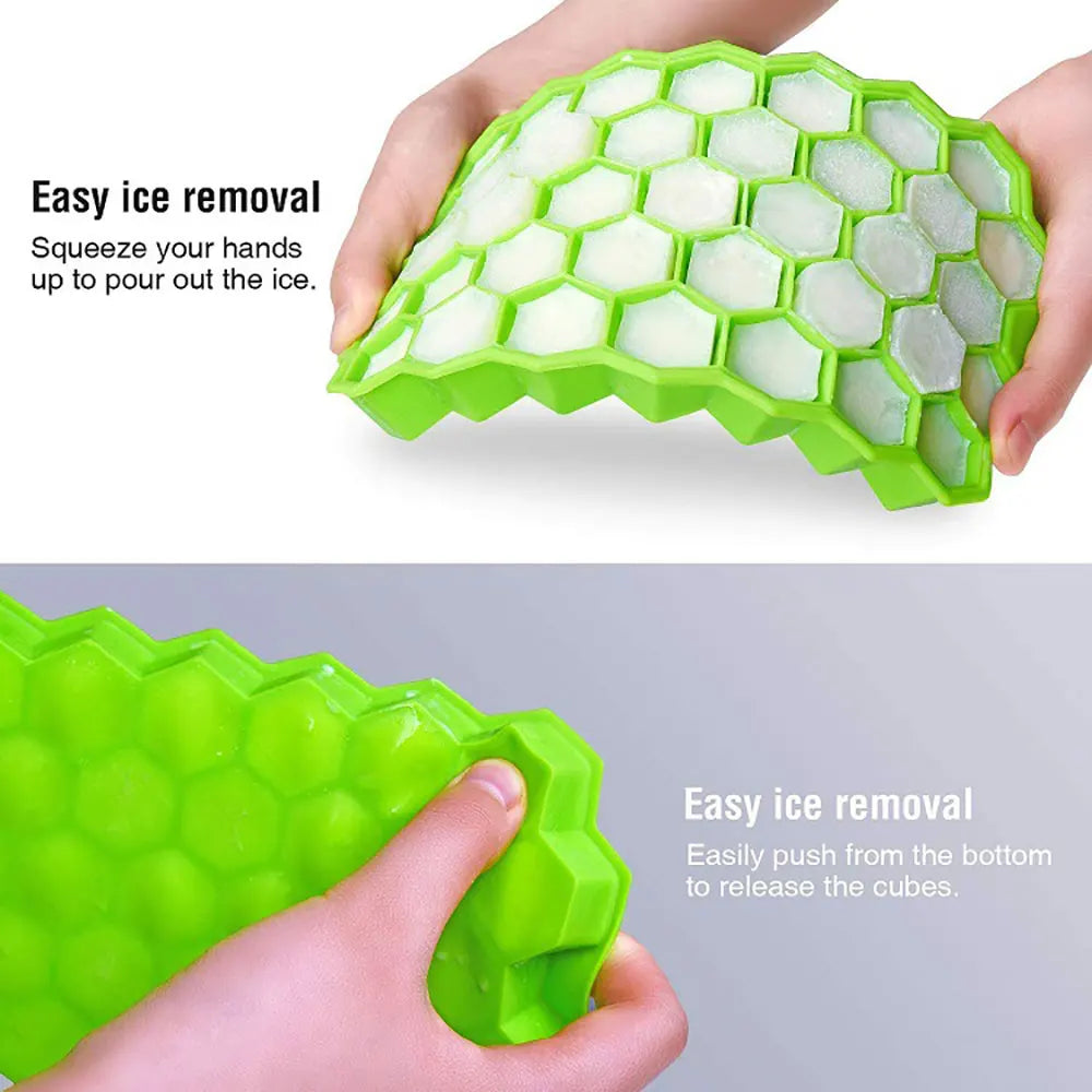 37 Slots Honeycomb Desigen Silicone Ice Cubes Tray