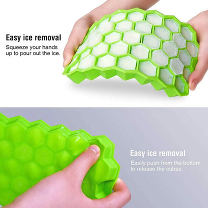 37 Slots Honeycomb Desigen Silicone Ice Cubes Tray