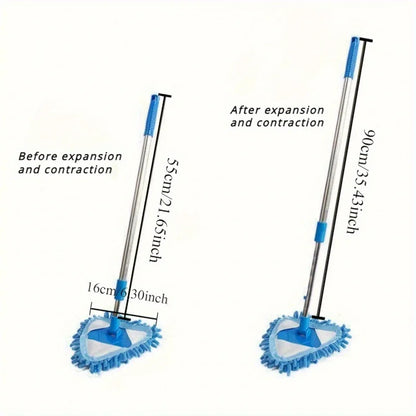 Extendable Triangle Mop Retractable 360° Swivel Telescopic Mop for Wet & Dry Home Cleaning