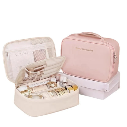 Luxury PU Leather Large Capacity Makeup Bag The Perfect Travel Cosmetic Organizer