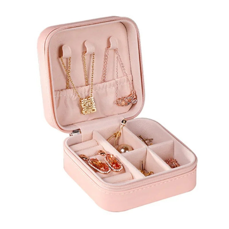 Leather Jewelry Organizer Case: Portable Storage Box for Travel & Daily Use