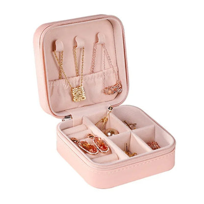 Leather Jewelry Organizer Case: Portable Storage Box for Travel & Daily Use