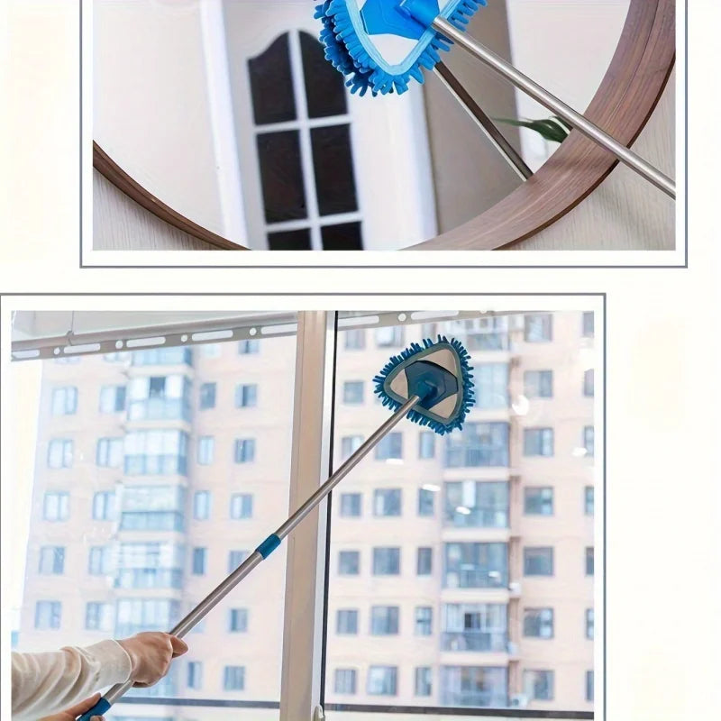Extendable Triangle Mop Retractable 360° Swivel Telescopic Mop for Wet & Dry Home Cleaning