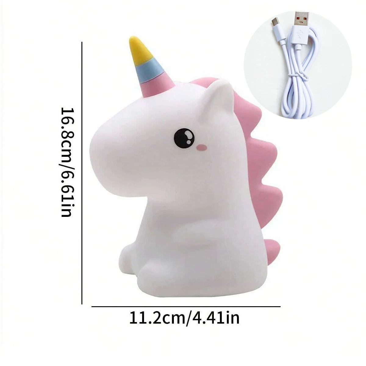 Adorable Unicorn  Night Light for Kids - USB Rechargeable & Touch Control