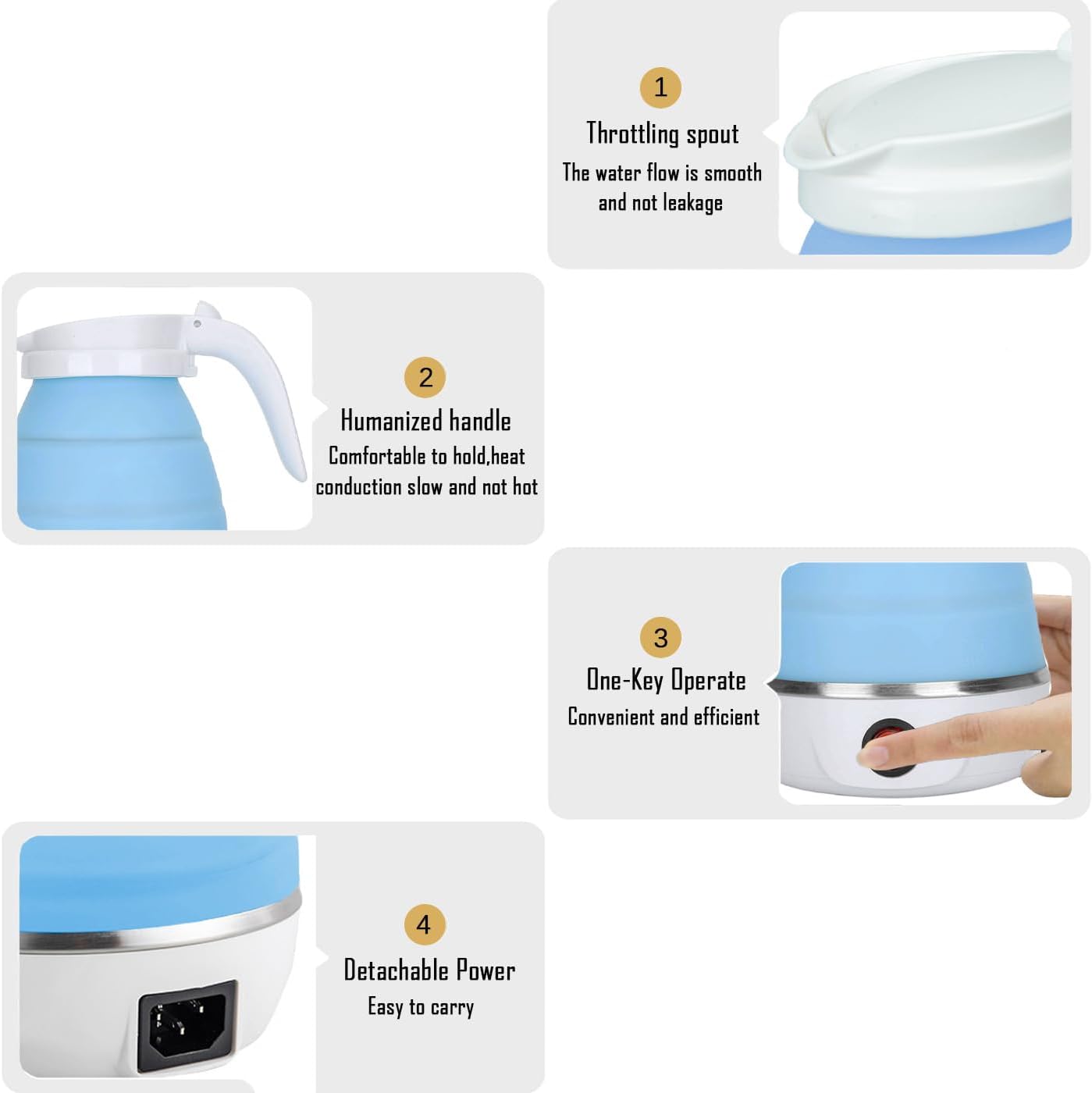 Portable Travel Kettle Compact 600ml Boiler for Home & Adventures