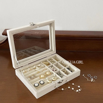 Modern Minimalist Jewelry Organizer: Portable & Dustproof Storage Box
