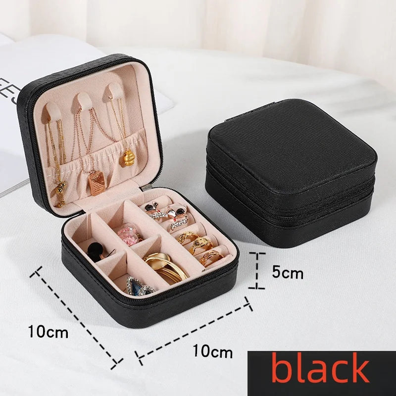 Leather Jewelry Organizer Case: Portable Storage Box for Travel & Daily Use