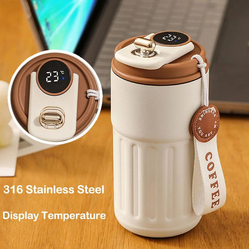 450 ML Premium 304 Stainless Steel Coffee Cup with Intelligent Temperature Display