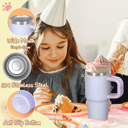 Kids Tumbler 14oz/420ML Thermal Cup with Handle – Perfect for School, Home & Travel