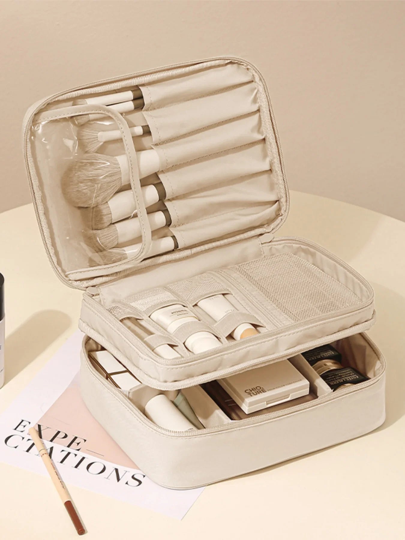 Luxury PU Leather Large Capacity Makeup Bag The Perfect Travel Cosmetic Organizer