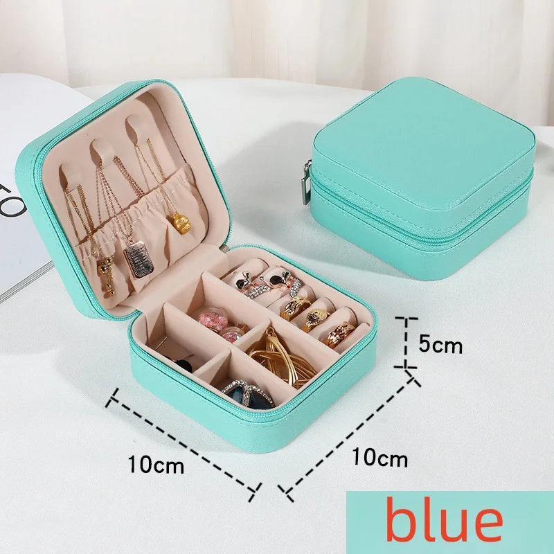 Leather Jewelry Organizer Case: Portable Storage Box for Travel & Daily Use